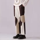 Border Panelled Trousers- Beige view 3