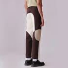 Border Panelled Trousers- Beige view 4