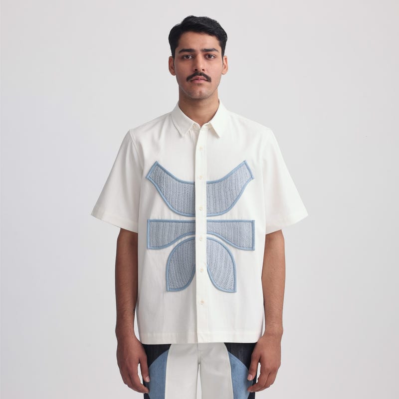 Vertebrae Symbolic Shirt- Off White BLUE