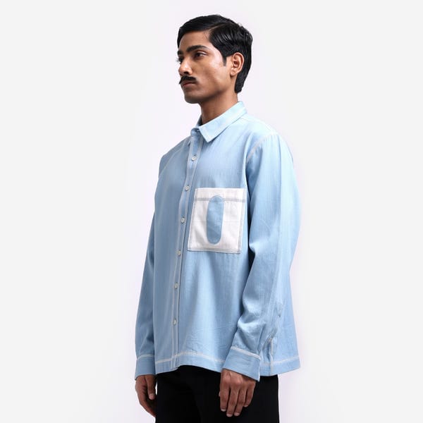 MARGN — Canopy Denim Shirt- Full Sleeves- Blue