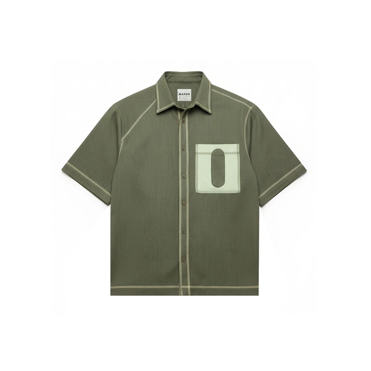 Canopy Denim Shirt Half Sleeves- Olive - image 1