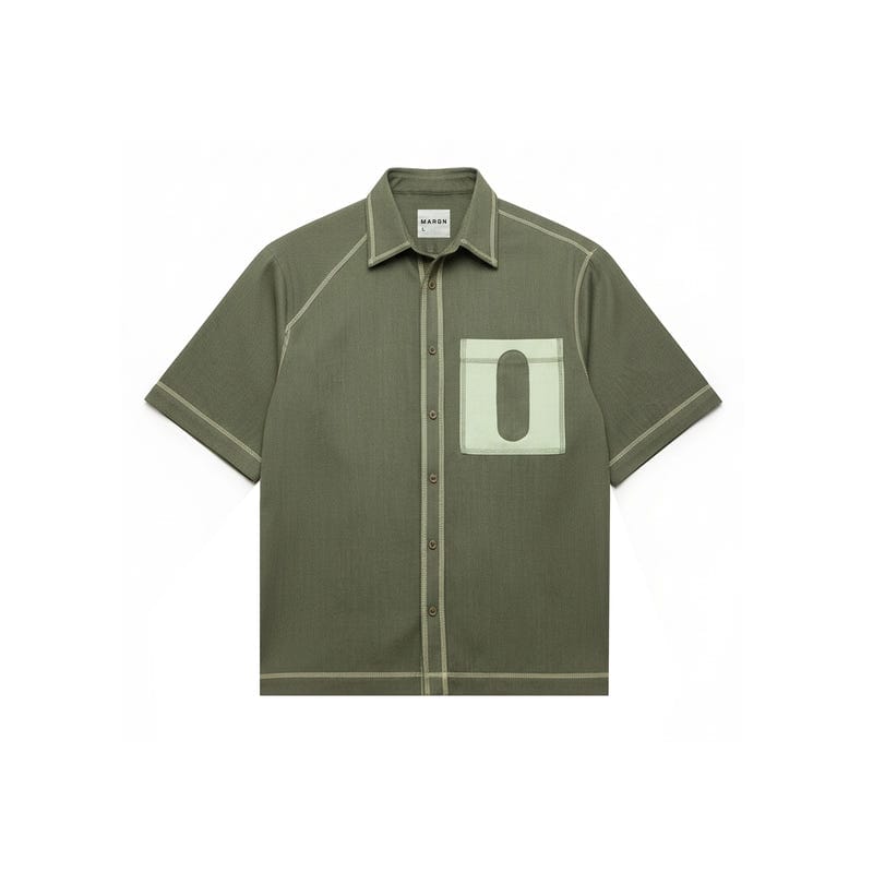 Canopy Denim Shirt Half Sleeves- Olive