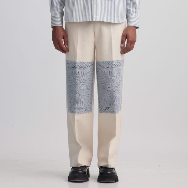 MARGN — Epidermis Crochet Applique Trouser - OW