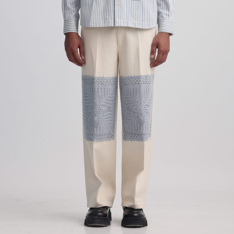 Epidermis Crochet Applique Trouser - OW