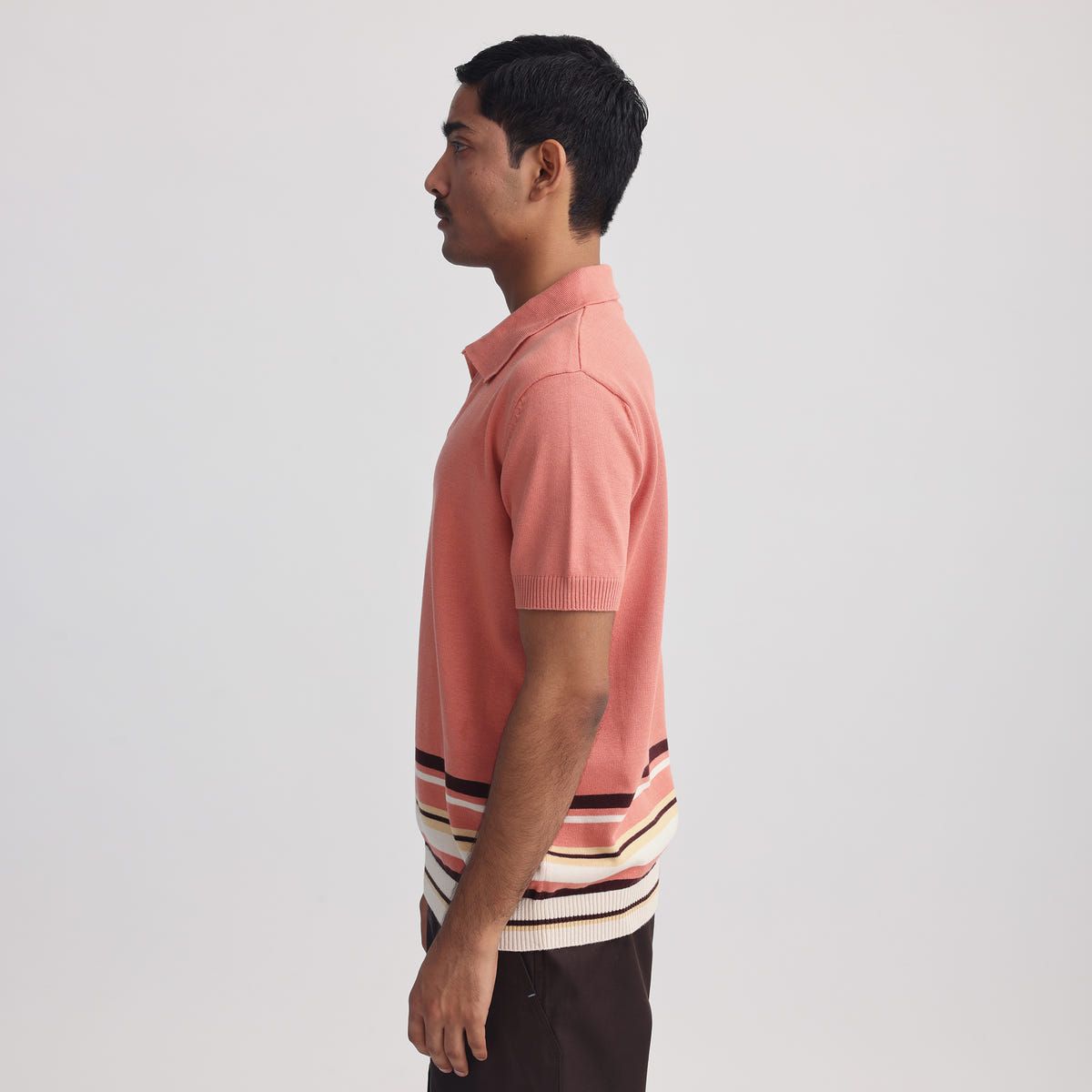 Canopy Striped Polo- Salmon - image 2
