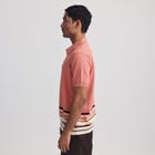 Canopy Striped Polo- Salmon view 2