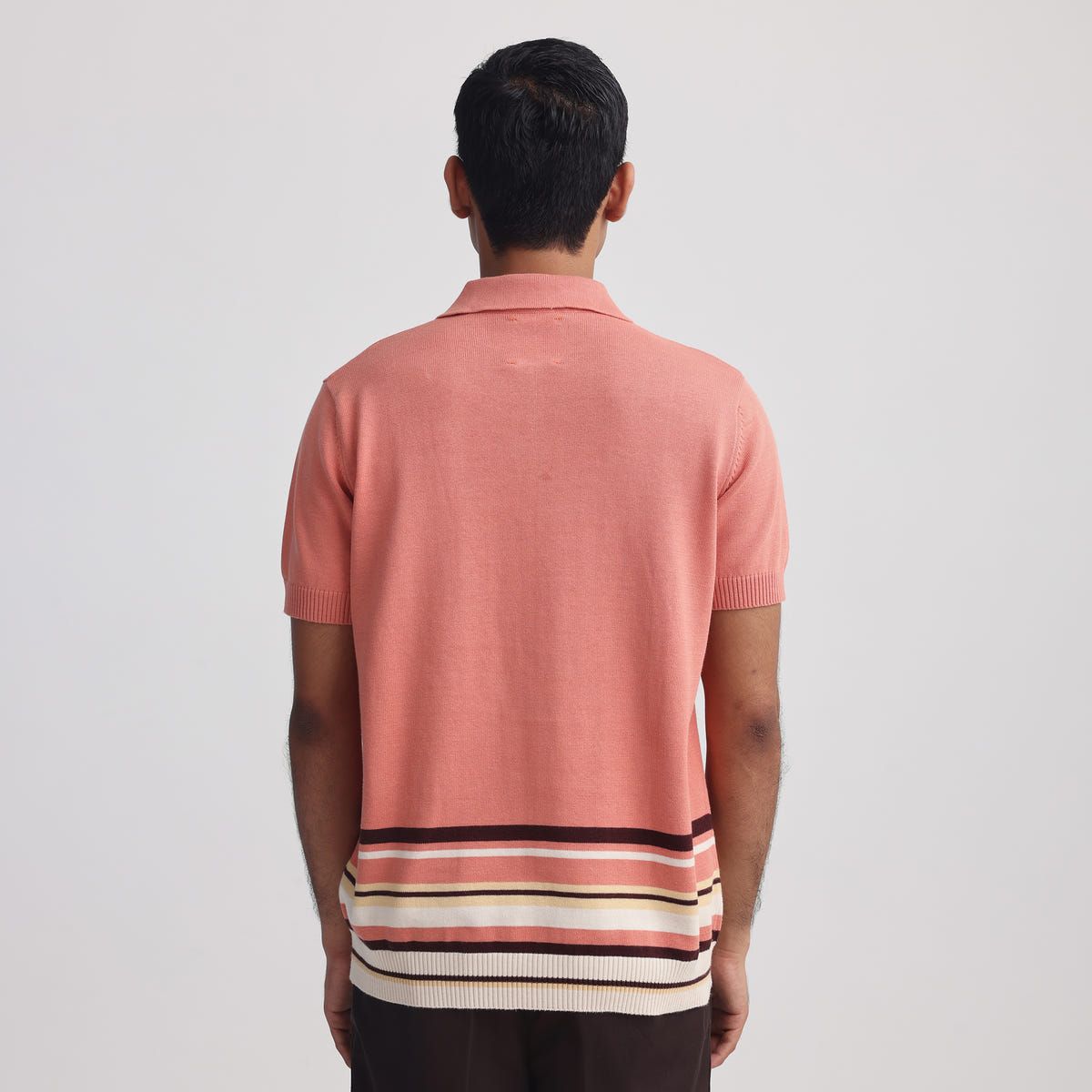 Canopy Striped Polo- Salmon - image 3