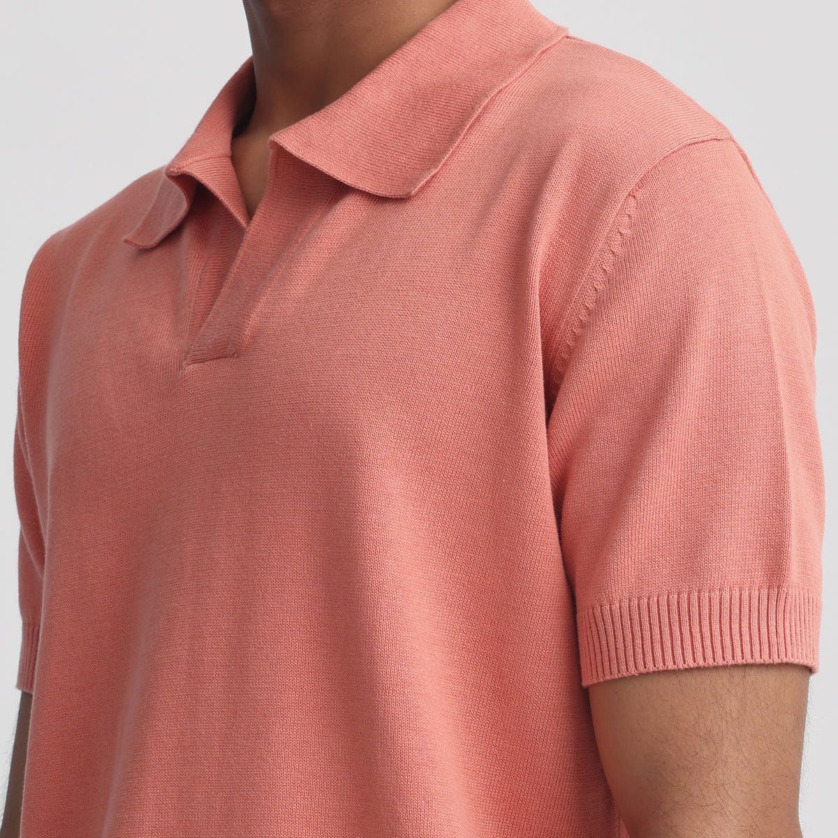 Canopy Striped Polo- Salmon - image 4
