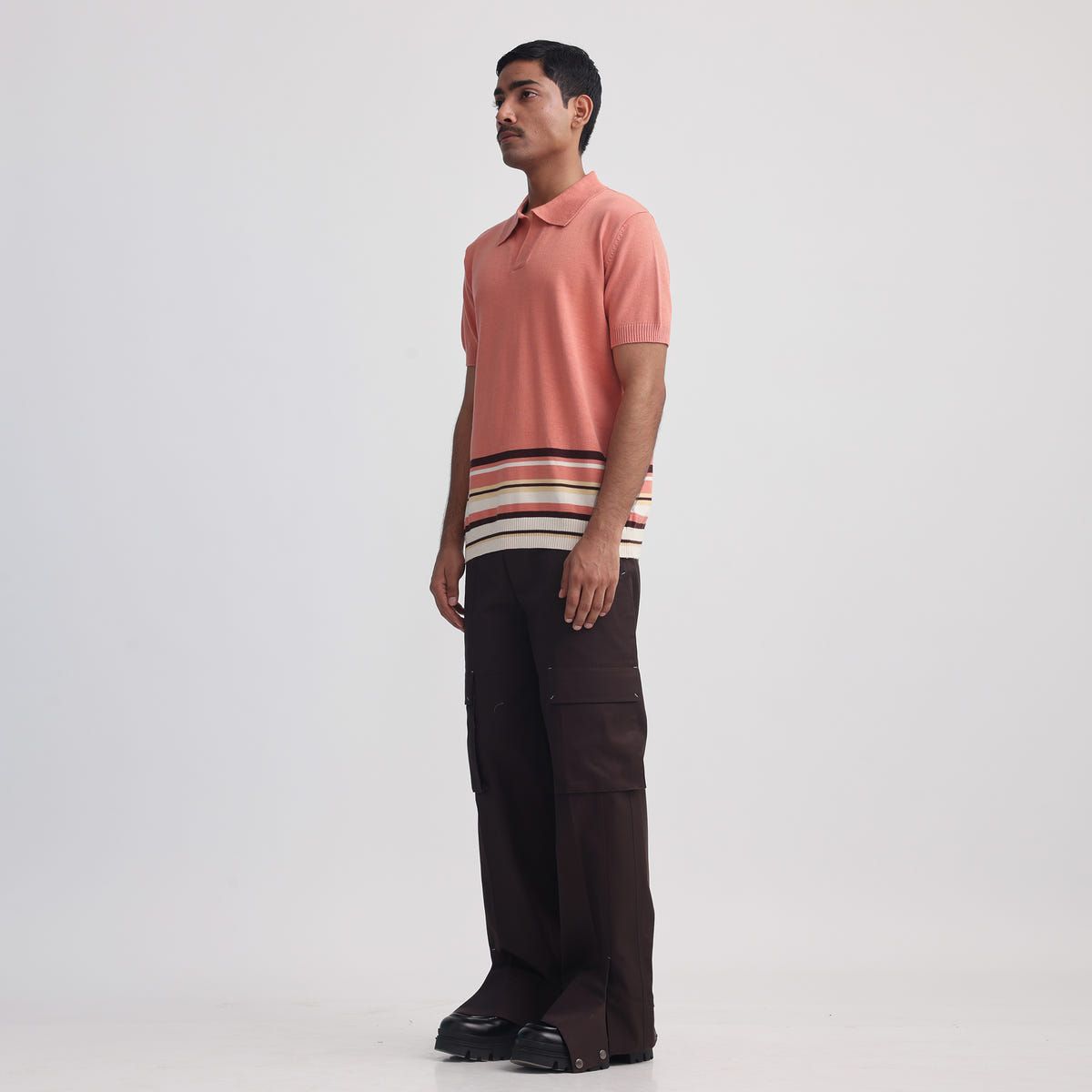 Canopy Striped Polo- Salmon - image 5