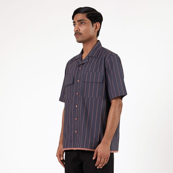 MARGN — Regiment Striped Shirt- GR