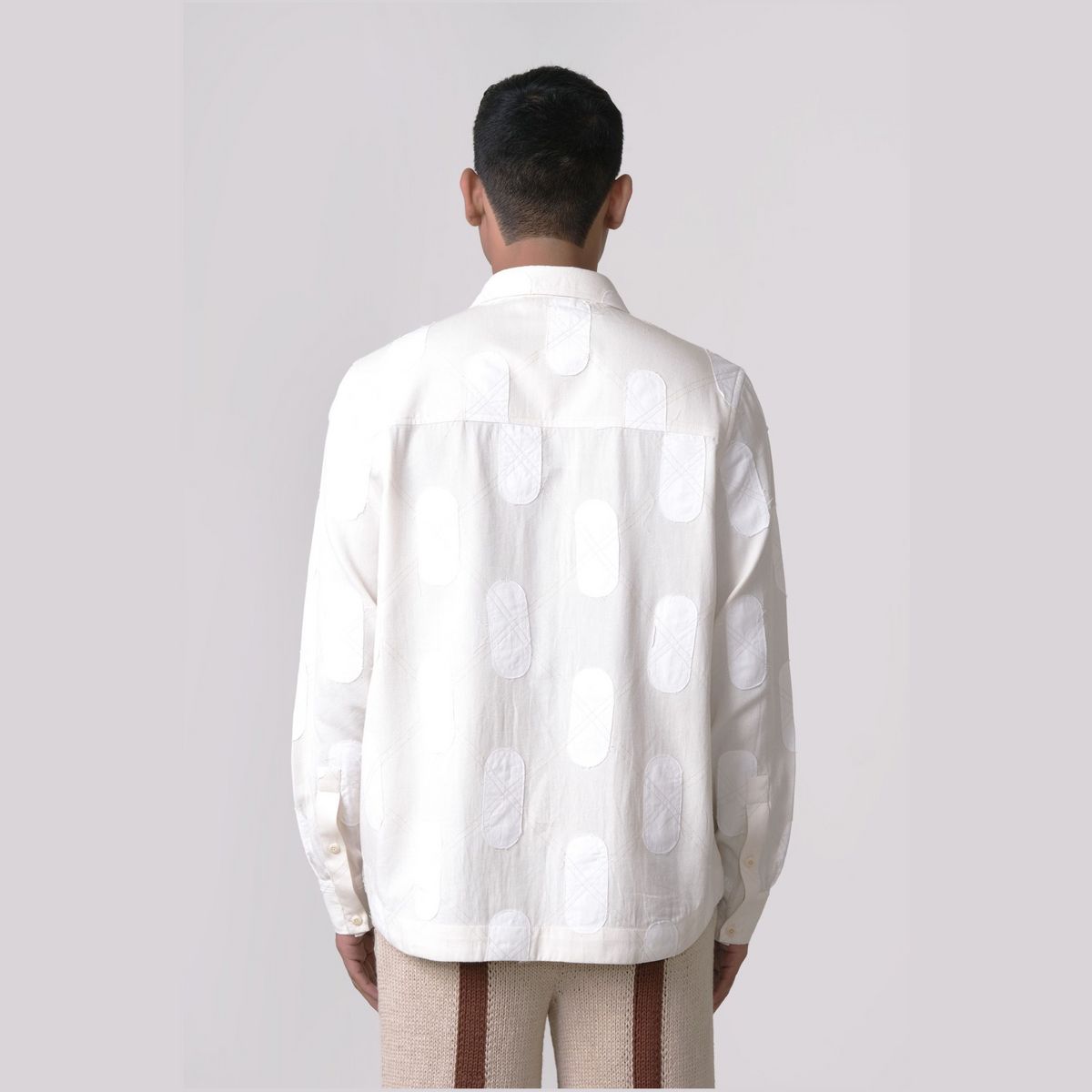 Nucleus Argyle Applique Shirt- Off White - image 3