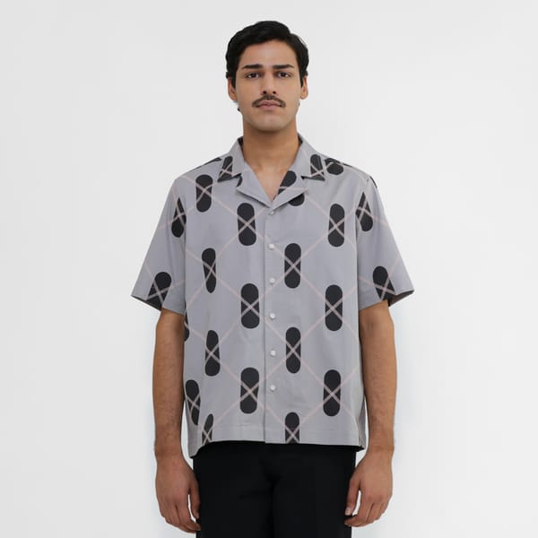 MARGN — DNA Argyle Shirt - Grey