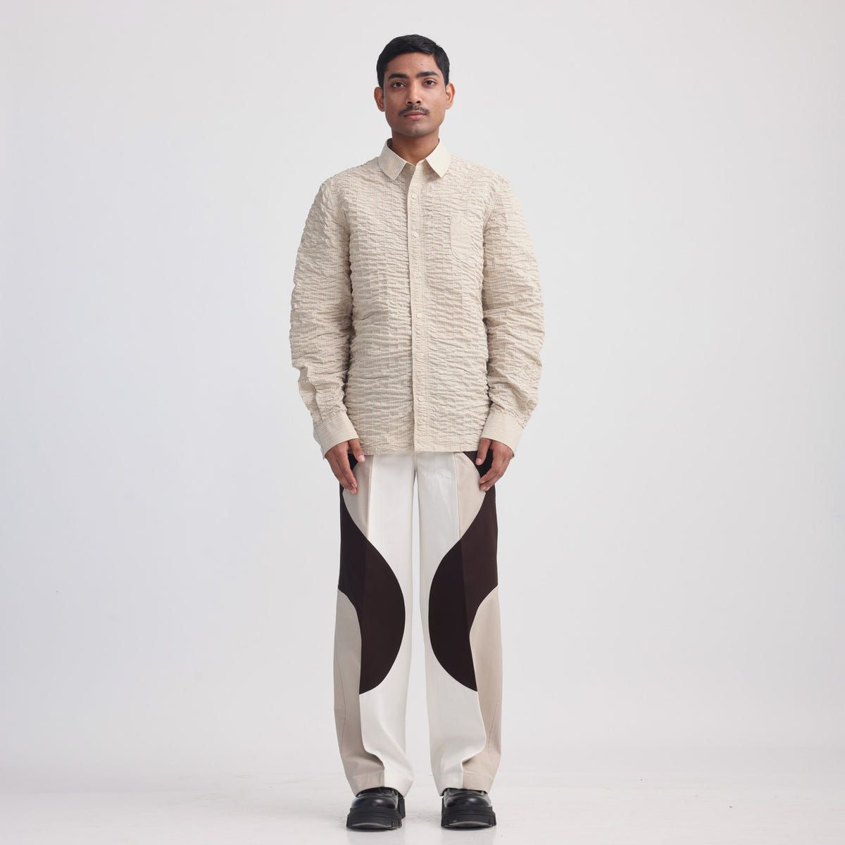 Actin Wrinkled Stripe Shirt- BE - image 4