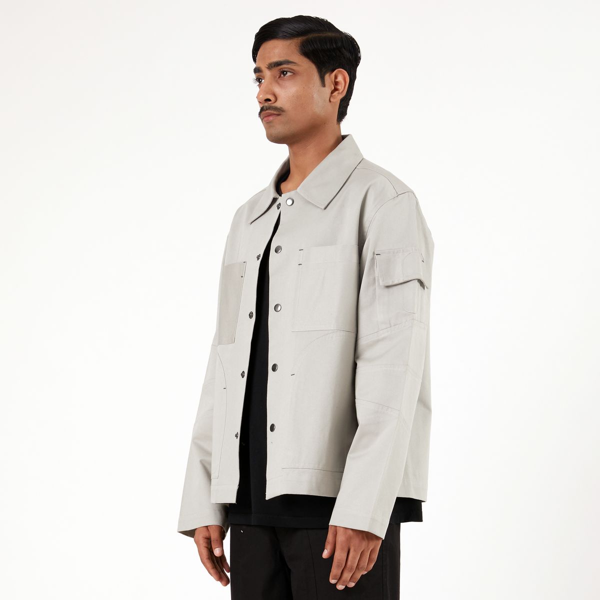 Elbow Overshirt- Gray - image 2