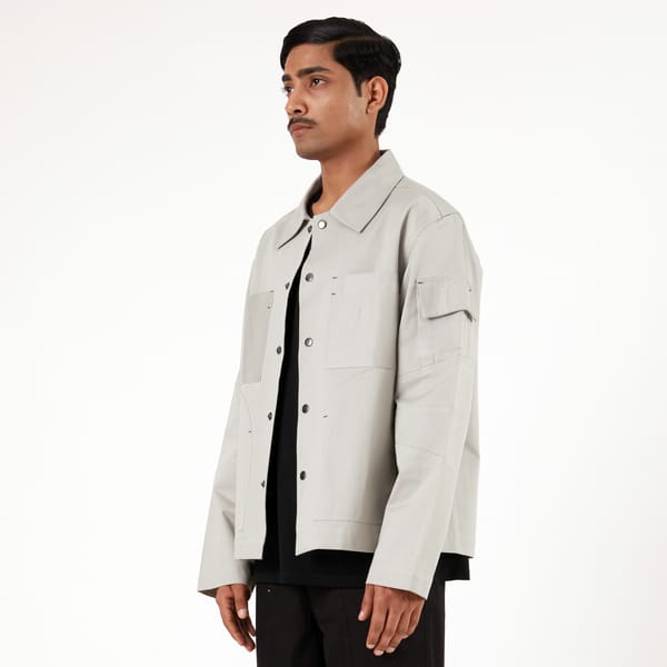 MARGN — Elbow Overshirt- Gray