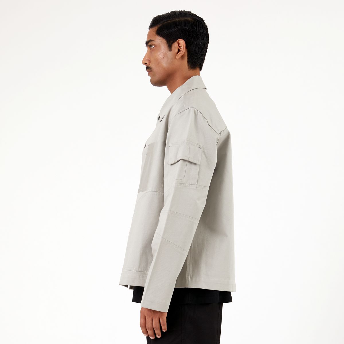 Elbow Overshirt- Gray - image 3