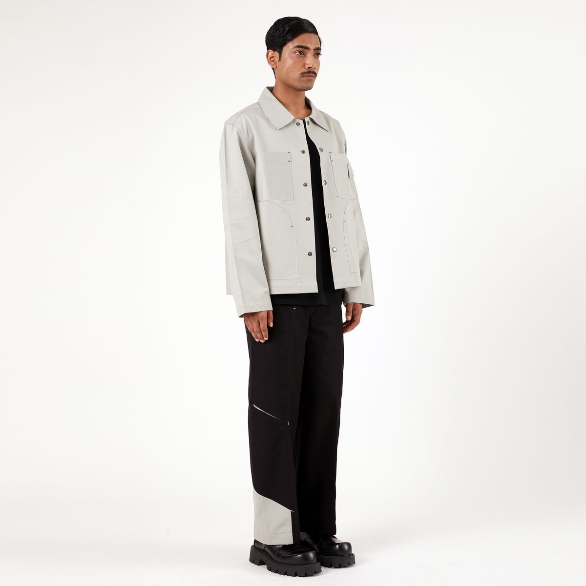 Elbow Overshirt- Gray - image 5