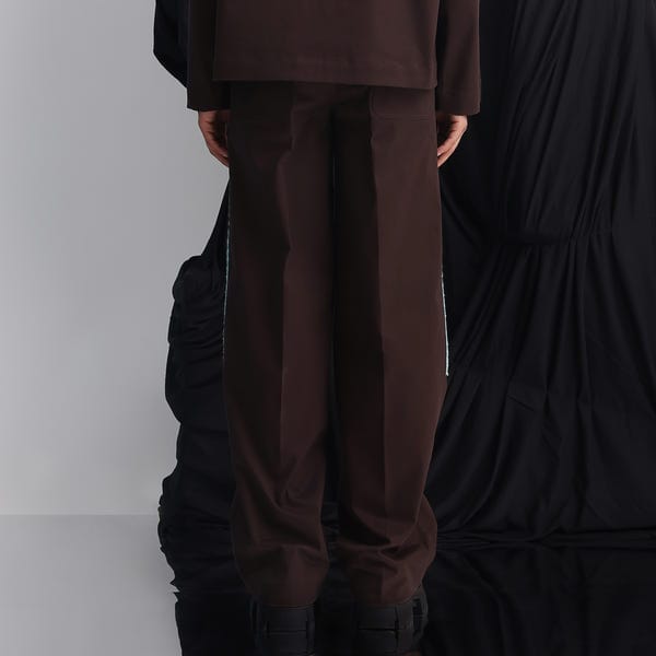 MARGN — Epidermis Crochet Applique Trouser- Dark Brown