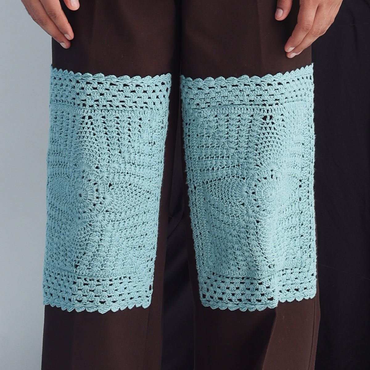 Epidermis Crochet Applique Trouser- Dark Brown - image 3