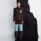 Epidermis Crochet Applique Trouser- Dark Brown view 4