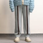 Fibula Striped Handknit Trousers- Sky Blue view 1