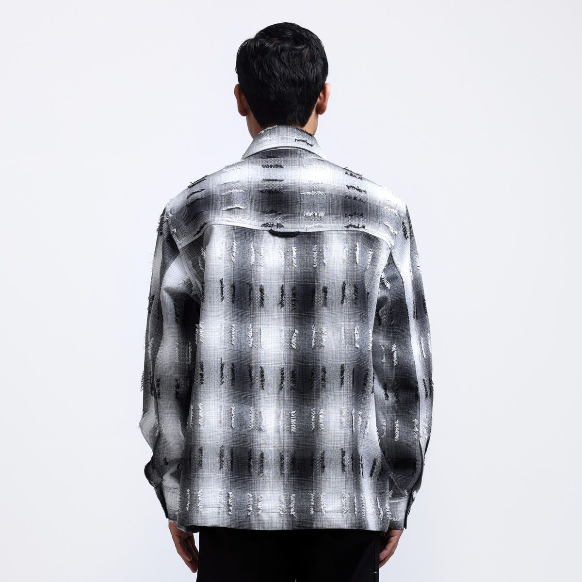 Medullary Ombre Checks Shirt- Black - image 4