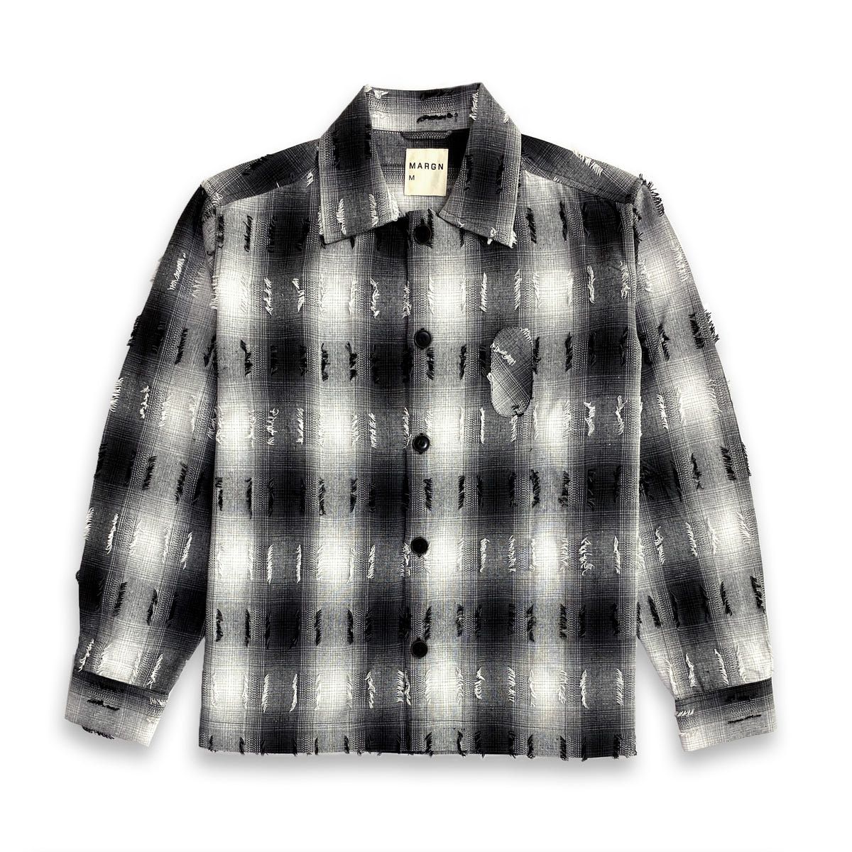 Medullary Ombre Checks Shirt- Black - image 5