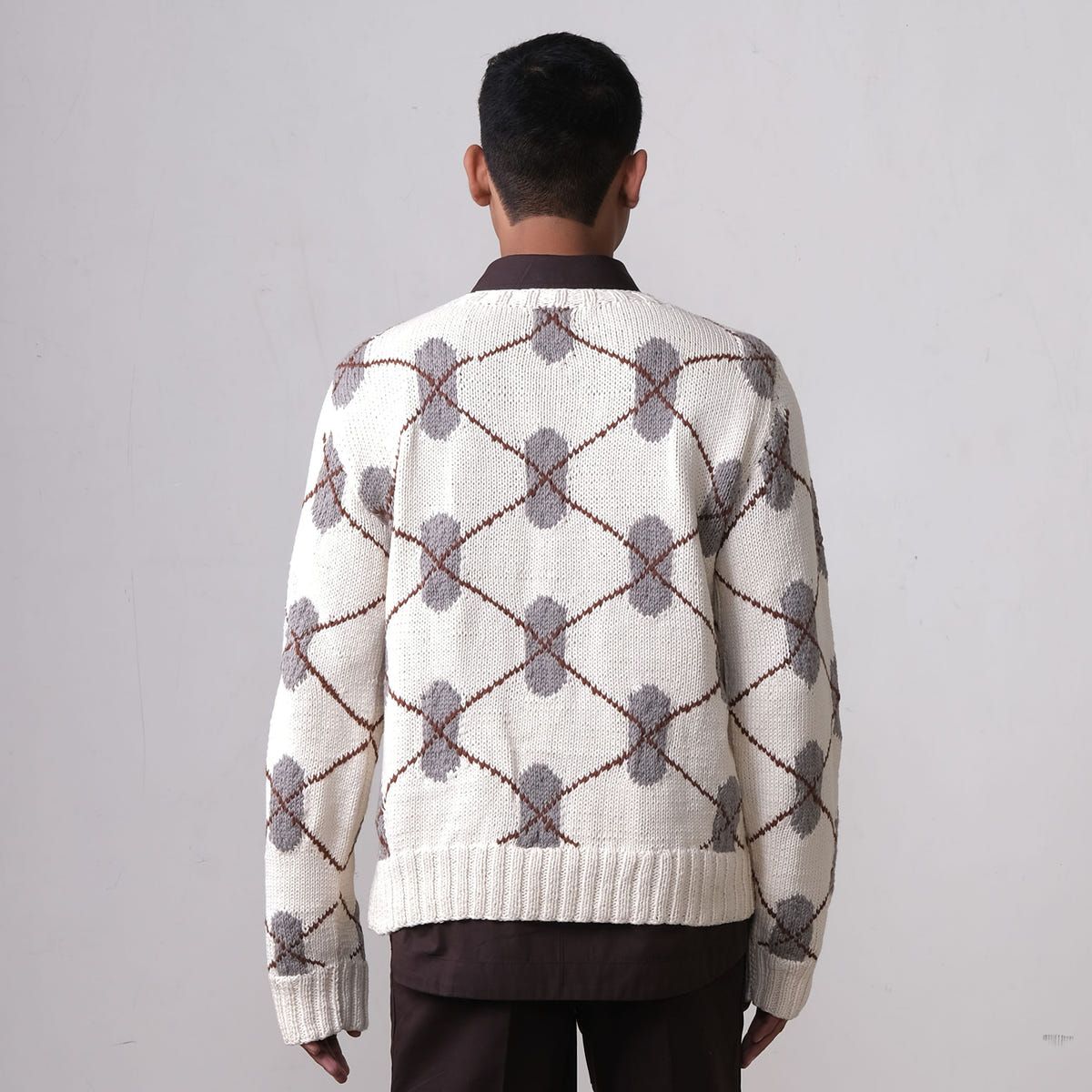 DNA Argyle Hand-Knitted Sweater -OW - image 4