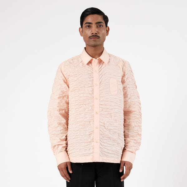 MARGN — Actin Wrinkled Shirt- Salmon