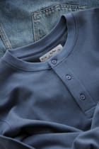 Dock Side Henley - Steel Blue view 3