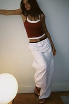 Double Scoop Tank - Maroon and White view 1
