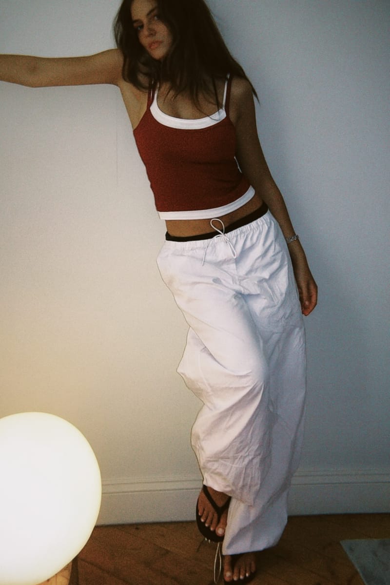 Double Scoop Tank - Maroon and White