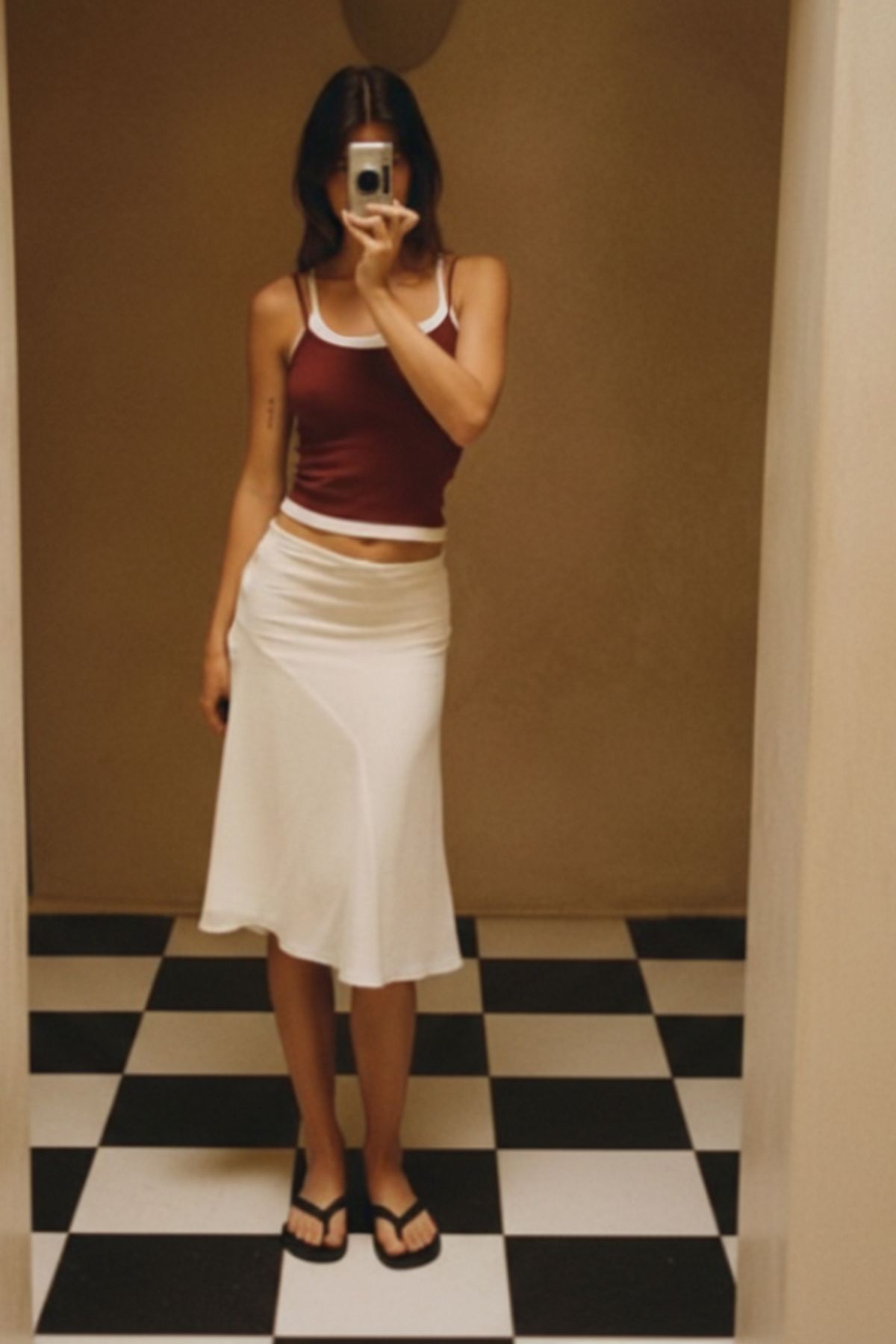 Double Scoop Tank - Maroon and White - image 3