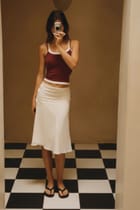 Double Scoop Tank - Maroon and White view 3