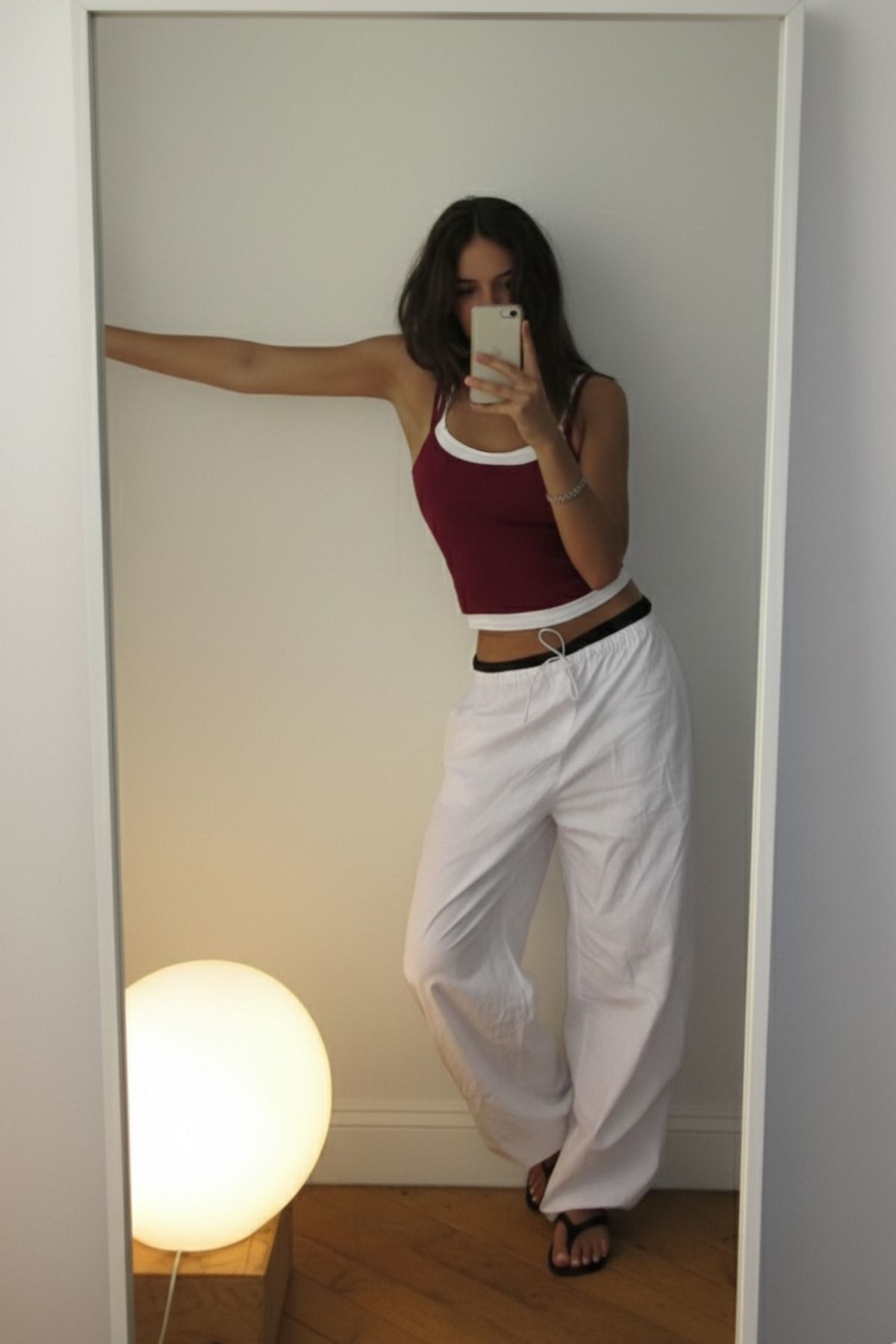 Double Scoop Tank - Maroon and White - image 4