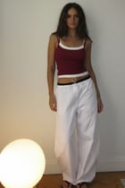 Double Scoop Tank - Maroon and White view 6