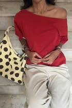 Late Checkout Off Shoulder Red view 3