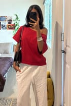 Late Checkout Off Shoulder Red view 4