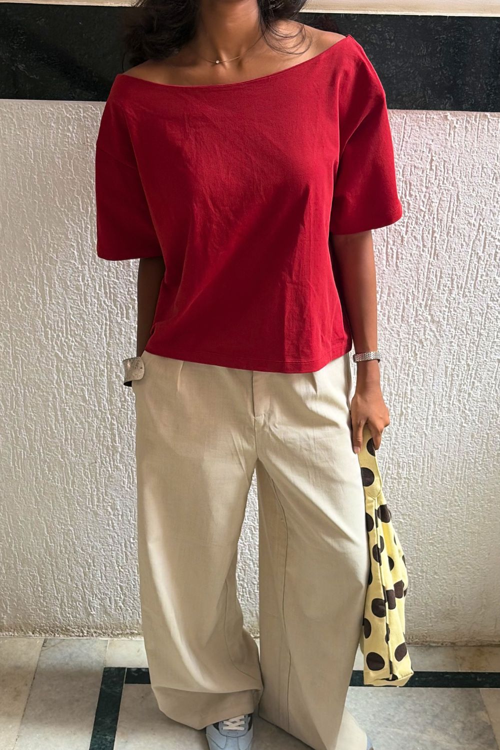 Late Checkout Off Shoulder Red - image 6