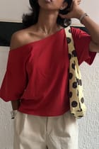 Late Checkout Off Shoulder Red view 8
