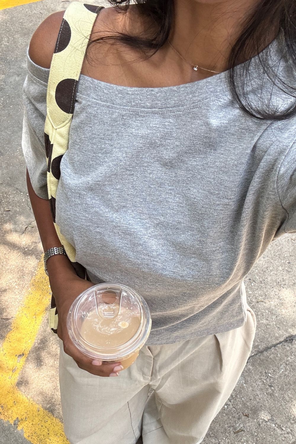 Off the Record - Grey Off Shoulder - image 2