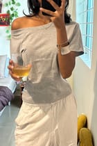 Off the Record - Grey Off Shoulder view 7