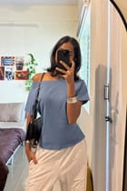 Off The Record Blue Off Shoulder view 4
