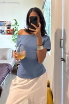 Off The Record Blue Off Shoulder view 7