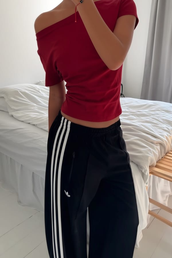 Milk Studios — Off the Record -  Red Off Shoulder