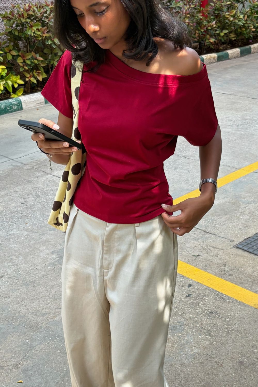 Off the Record -  Red Off Shoulder - image 8