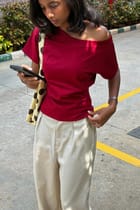 Off the Record -  Red Off Shoulder view 8