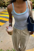 Double Scoop Tank - Grey & Blue view 2