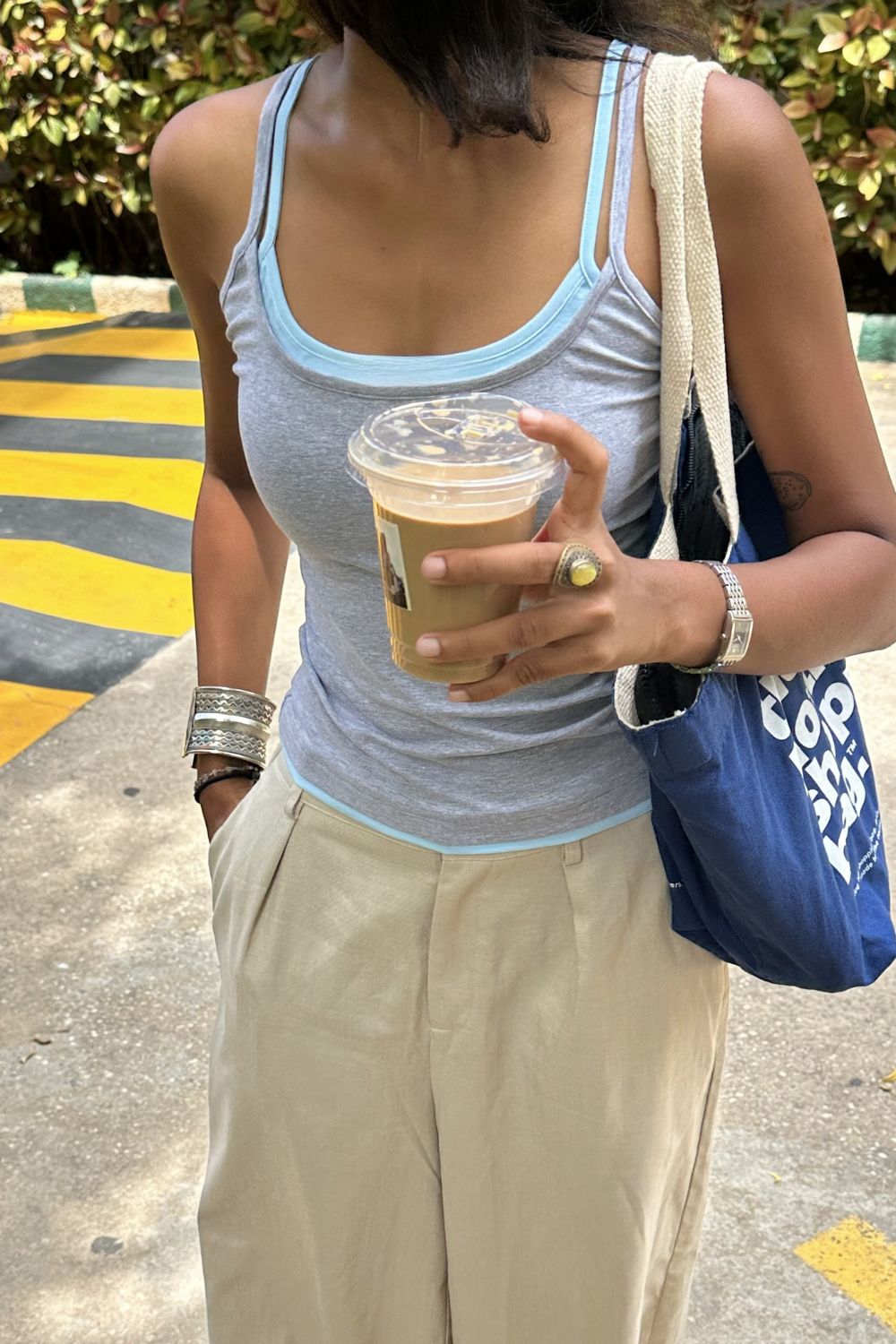 Double Scoop Tank - Grey & Blue - image 4