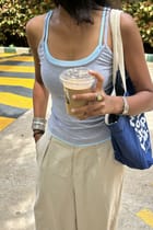 Double Scoop Tank - Grey & Blue view 4